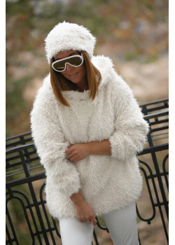 Hoody TEDDY BASTET Weiss/Ecru