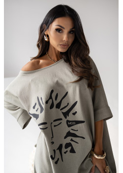 OVERSIZE KLEID mit LEINEN...